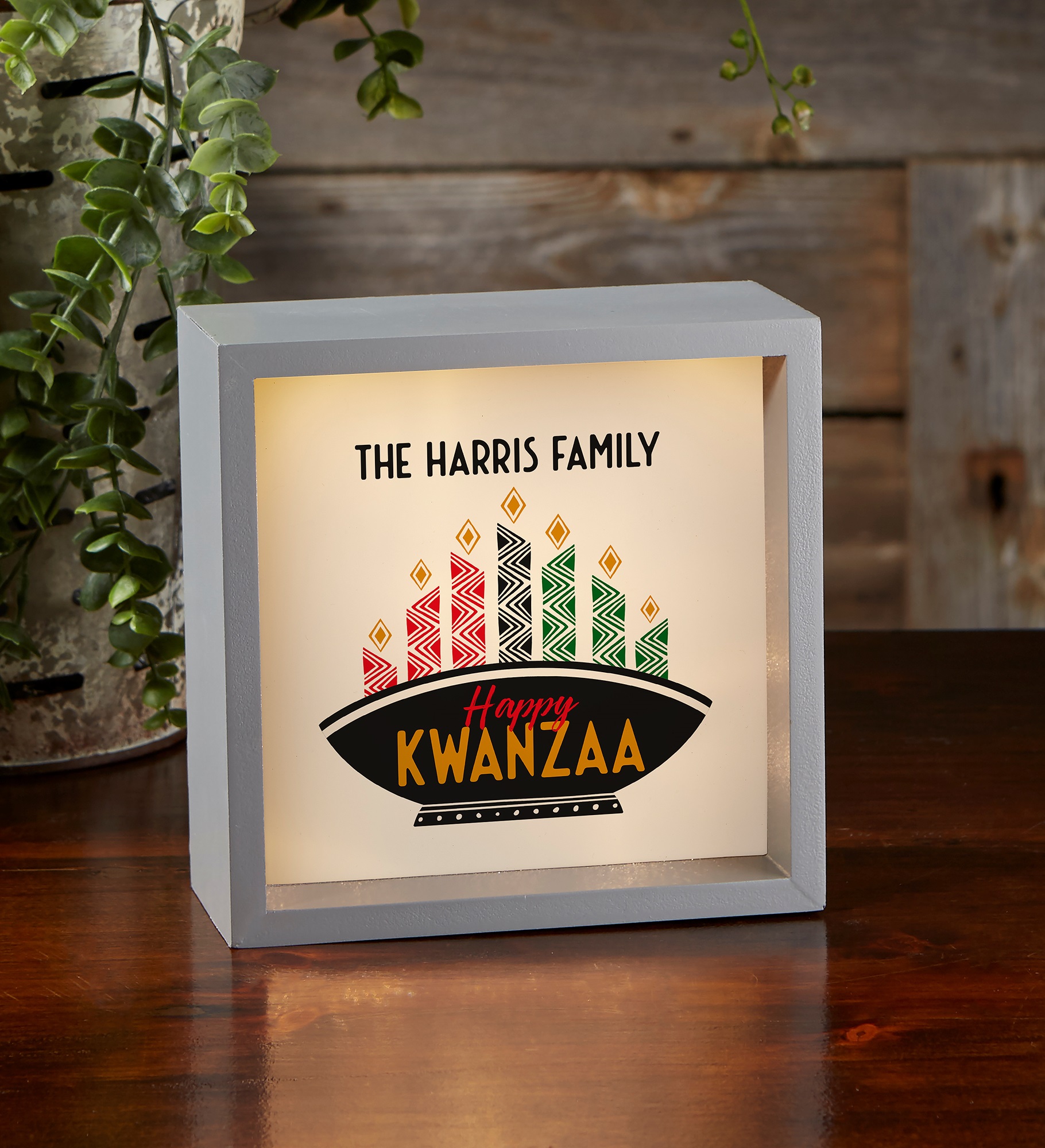 Kwanzaa Personalized LED Light Shadow Box